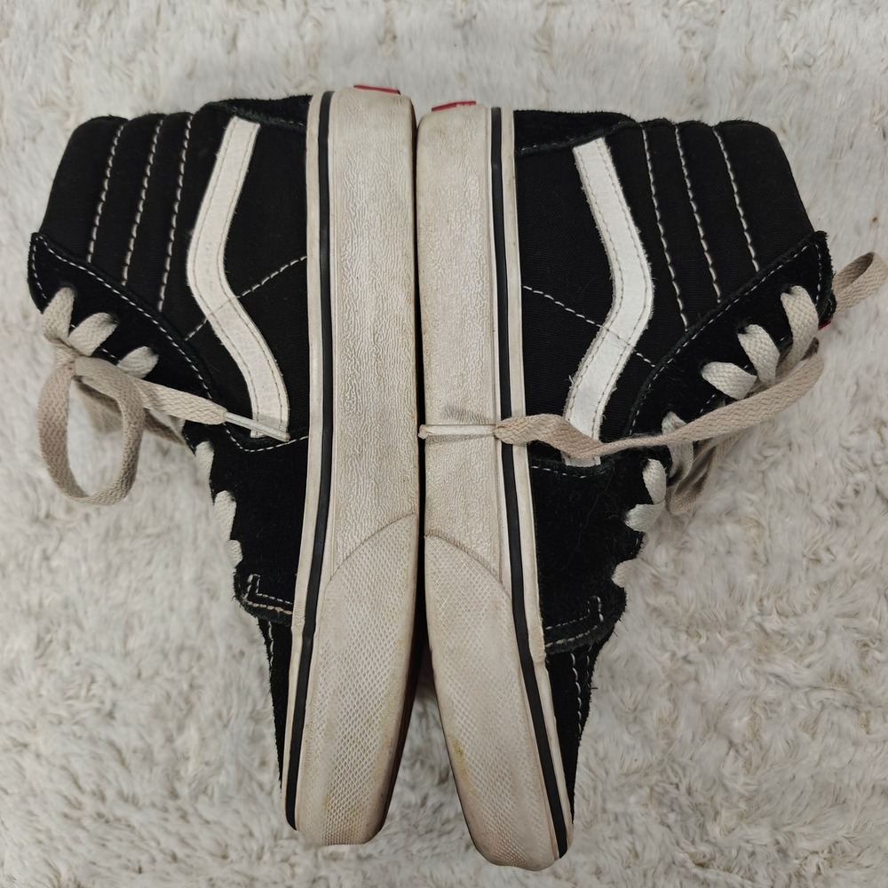 Vans Sk8-Hi High Top Sneakers Kids 1.5 Black White Classic Skater Grunge Shoes - Picture 6 of 12